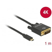 DeLock Kabel USB Type-C™ Stecker > DVI 24+1 Stecker DP-Alt Mode 4K 30 Hz 1 m sch