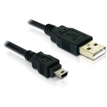 DeLock Mini-USB Lade- und Datenkabel 0,7 m, schwarz
