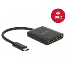 DeLock Splitter USB Type-C™ Stecker > 2 x HDMI Buchse DP-Alt Mode kompakt