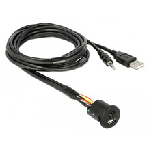 DeLock USB Audio Einbaukabel - klinke + USB A Buchse 1,5m