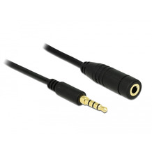 Delock Stereo Winkel Kabel Klinke 3,5mm 3pin Stecker > Buchse 2,5mm 3p gewinkelt