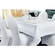 Dena Tischdecke Damast mit Atlaskante 100 x 100 cm, weiß