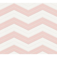 Designdschungel grafische Mustertapete rosa weiß 10,05 m x 0,53 m