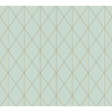 Designdschungel Vliestapete Tapete im skandinavischen Design metallic blau grün 10,05 m x 0,53 m