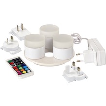 Duni 3er LED-Set Mini Lamp inkl. Fernbedienung und 3er Ladestation, multicolour
