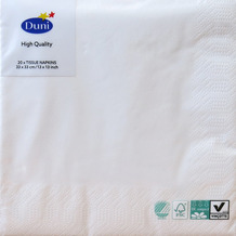 Duni Servietten 3lagig Tissue Uni weiß, 33 x 33 cm, 20 Stück
