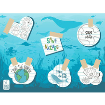 Duni Tischsets Papier 30 x 40 cm, 60 gr, Motiv Save the Ocean 250 Stck