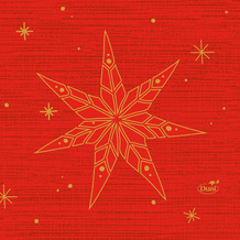 Duni Zelltuchservietten 24 x 24 cm Star Stories Red