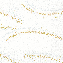 Duni Zelltuchservietten Golden Stardust white 40 x 40 cm 3-lagig 1/4 Falz 250 Stück