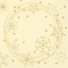 Duni Zelltuchservietten Star Shine cream 33 x 33 cm 3-lagig 1/4 Falz 250 Stück