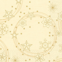 Duni Zelltuchservietten Star Shine cream 40 x 40 cm 3-lagig 1/4 Falz 250 Stück