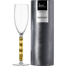 Eisch Champagner Exklusiv Champagnerglas 598/72 gold in Geschenkröhre