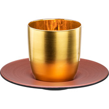 Eisch Cosmo collect Espressoglas 109/6 gold-copper m.Untersetzer in GR