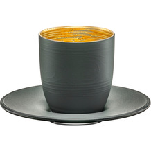 Eisch Cosmo collect Espressoglas 109/6 grey-gold mit Untersetzer in GR