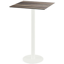 Essentials Urban Stehtisch Wei gestell + Tropical Wood HPL 70x70 cm