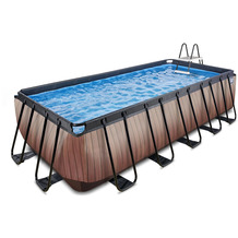 EXIT Wood Pool mit Sandfilterpumpe - braun 540x250x122cm