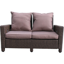 Famous Home Rattan Lounge Sofa 140cm Couch Futon  Couchgarnitur Braun Braun