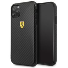Ferrari On Track - Apple iPhone 11 Pro Max - Schwarz - Carbon Effect - Hard Cover - Case - Schutzhülle