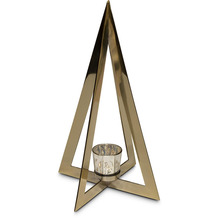 fleur ami Sakara - Teelichtpyramide, 25/40 cm, champagner gold, rostfreier Stahl