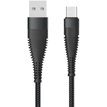 Fontastic Datenkabel Elox USB-A>Micro-USB 0,5m schwarz Stecker Alu-Gehäuse, Kabel Nylon-Ummantelung