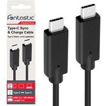 Fontastic Essential Essential Datenkabel USB 2.0 Typ-C > Typ-C 1m sw