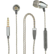 Fontastic In-Ear Stereo-Headset V460S 3.5mm anthrazit/gold Alu-Gehäuse, Vol.- und Rufannahme, Kameraauslöser