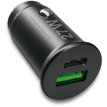 Fontastic Kfz-Ladeadapter Lito USB-A + USB Typ-C, 27Watt Power Delivery, Fast Charge 3, max.3A, schwarz