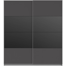 Forte Kleiderschrank - graphit-schwarz Hochglanz (120)