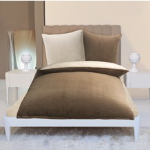 Gözze Wendebettwäsche in Cashmere-Qualität taupe/wollweiß 300 g/m² 	
Komfort Bettbezug 155x220, Kissenbezug 80x80cm