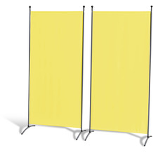 Grasekamp 2 Stück Stellwand 85x180cm Gelb  Paravent Raumteiler Trennwand  Sichtschutz Gelb