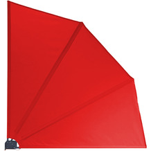 Grasekamp Balkonfächer Premium 140x140cm Rot  mit Wandhalterung Trennwand Sichtschutz Rot