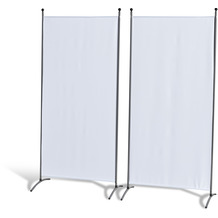 Grasekamp Doppelpack Stellwand 85x180 cm - weiß -  Paravent Raumteiler Trennwand  Sichtschutz Weiß