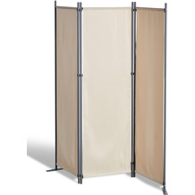 Grasekamp Stellwand 165x170 cm dreiteilig - beige  - Paravent Raumteiler Trennwand  Sichtschutz Beige
