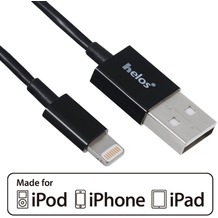Helos Lightning zu USB Kabel 10 cm schwarz