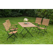 Hertie Garten Gartenmöbelset Essgruppe Schlossgarten Set 4 Personen, hoher Sessel & rechteckiger Tisch