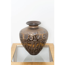 Holländer Dekovase AMORE Keramik bronze-anthrazit-gold H36 cm