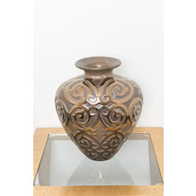 Hollnder Dekovase COTOGNA Keramik bronze-anthrazit -gold