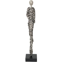 Holländer Figur MONA Aluminium antiksilber - Holz schwarz