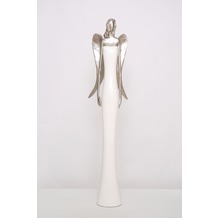 Holländer Figur NAPOLI Aluminium silber - Holz weiß