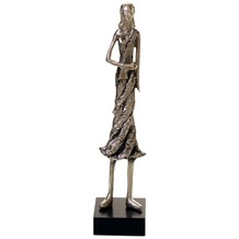 Holländer Figur ROSALIE TASCHE Aluminium-Holz silber-schwarz