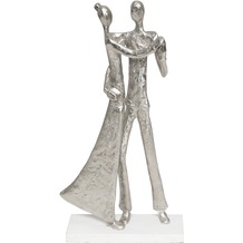Holländer Figur SIMMETRIA Aluminium silber - Holz weiß
