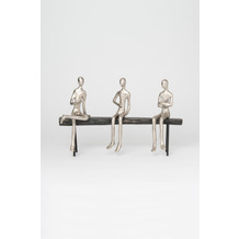 Holländer Figurengruppe COMPLICITA Aluminium silber Mangoholz schwarz