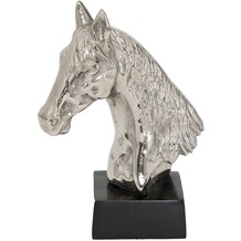 Holländer Pferdekopf PUROSANGUE Aluminium silber-schwarz H25 cm