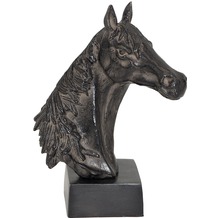 Holländer Pferdekopf PUROSANGUE Aluminium antikschwarz-braun H26 cm