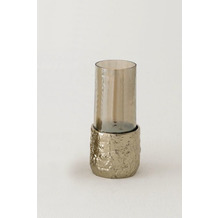 Holländer Vase TORNADO PICCOLO Aluminium gold rauchgraues Glas