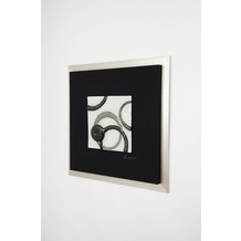 Holländer Wandbild RADIOGRAFA Glas-Holz-Stoff schwarz-silber grau