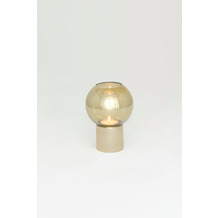 Holländer Windlicht 1-flg. GRAPPOLO Aluminium poliert gold Ø 14 cm