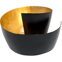 Holländer Windlicht 1-flg. ZUCCHERO Metall schwarz - innen blattvergoldet