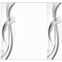 Home Wohnideen 4er Set Schiebewand Deko Digitaldruck Fala Grau 245x60 cm