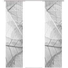 Home Wohnideen BLATTARI 3er SET Schiebevorhang aus Dekostoff digitalbedruckt grau 245x60 cm